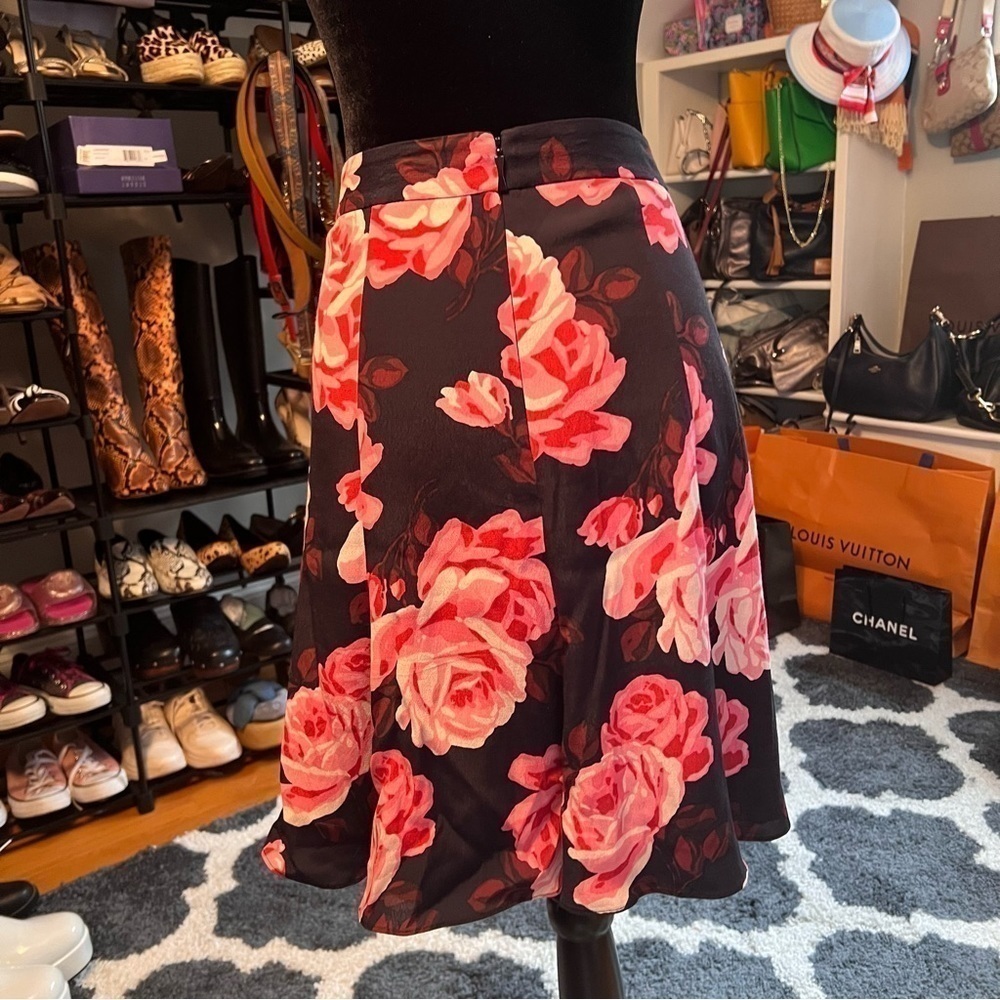 Kate Spade Rosa Crepe Rambling Roses Skirt - Picture 4 of 7